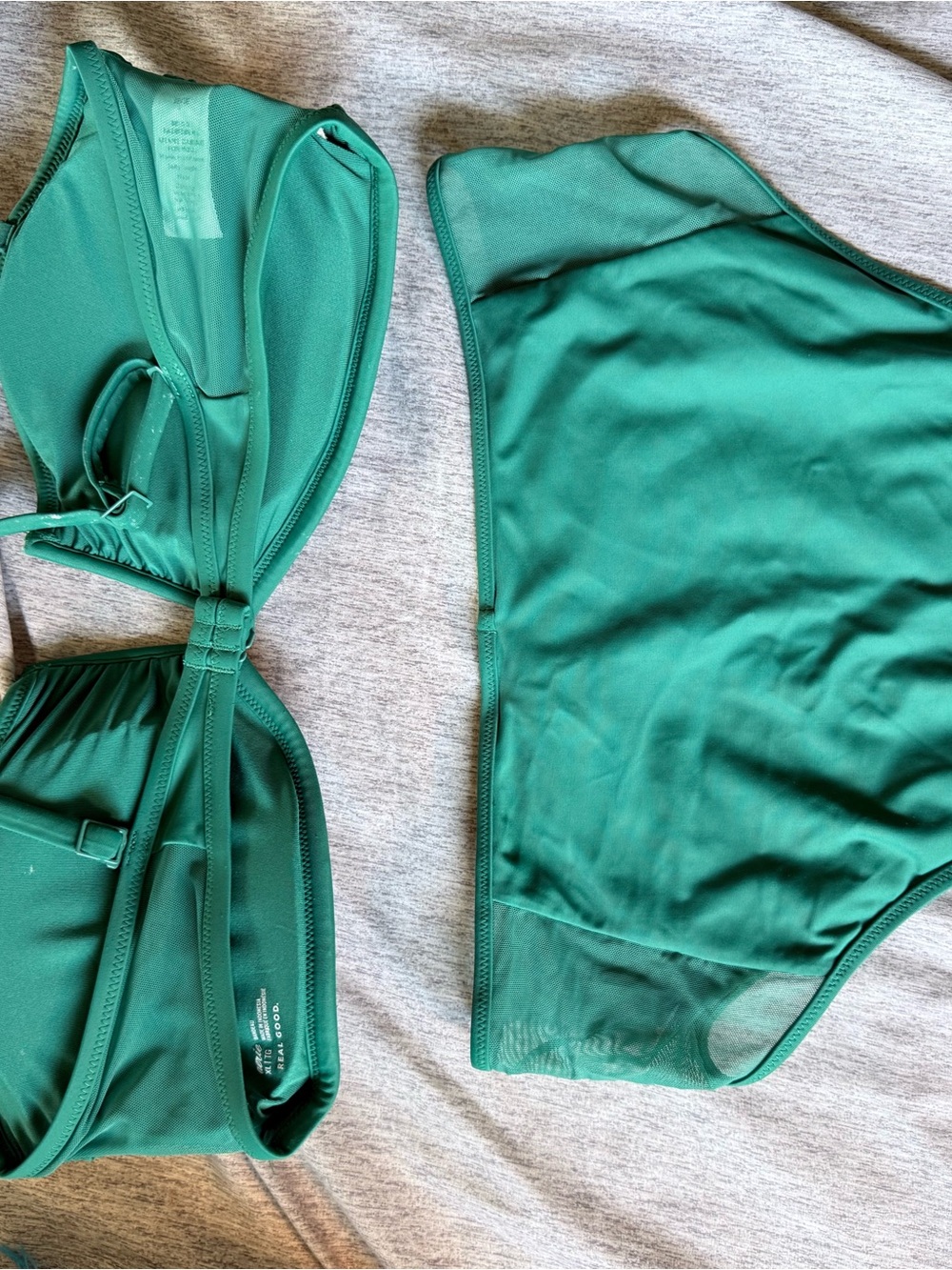 aerie Emerald green Bandeau Bikini Top and Bottom Set - Picture 4 of 4